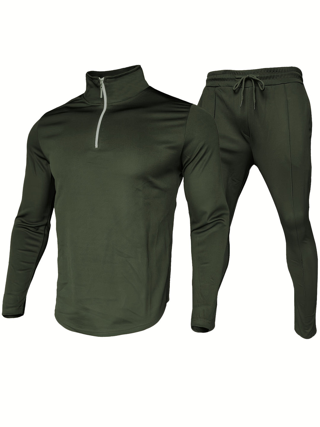 Mężczyzna | Dres 2-Częściowy | Bluza z Zamkiem 1/4 | Spodnie ze Sznurkiem | Styl Sportowy