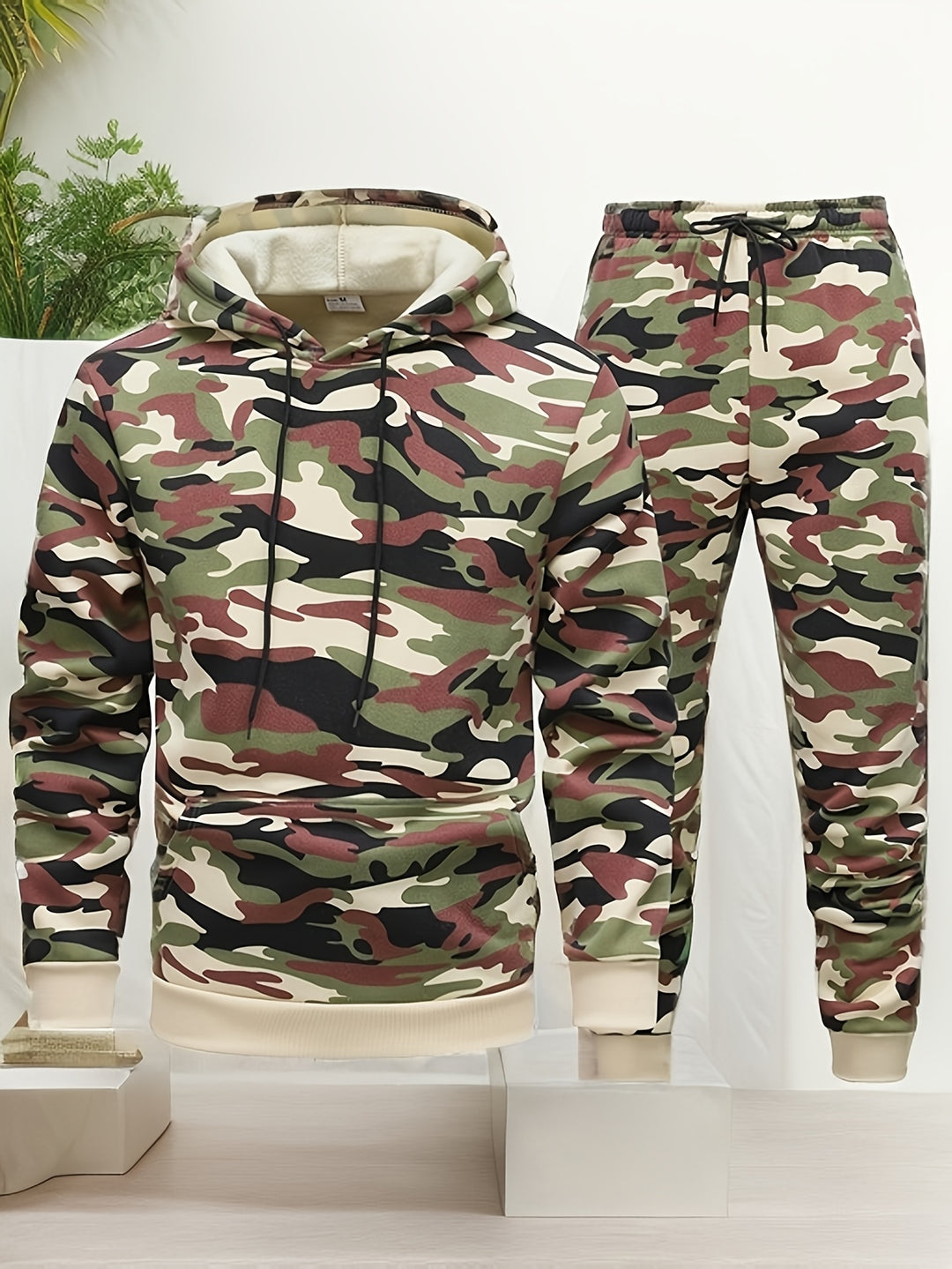 Mężczyzna | Bluza z Kapturem | Kamuflaż | Dres | Długie Rękawy | Sznurek w Talii | Outdoor