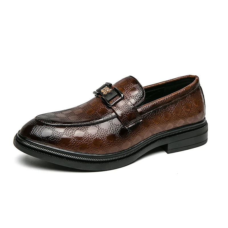 Mężczyzna | Loafersy Eleganckie | Gruba Podeszwa | Slip-On | Złoty Detal