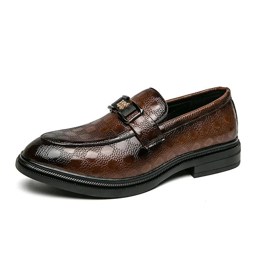 Mężczyzna | Loafersy Eleganckie | Gruba Podeszwa | Slip-On | Złoty Detal