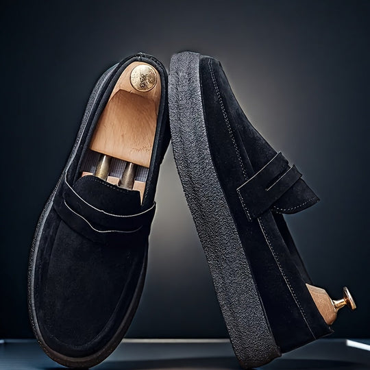 Męskie Mokasyny | Slip-On | Gumowa Podeszwa | Casual | Jednolity Wzór