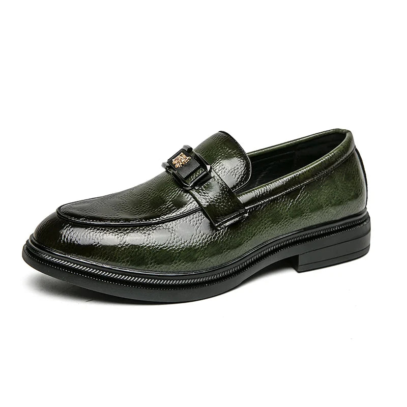 Mężczyzna | Loafersy Eleganckie | Gruba Podeszwa | Slip-On | Złoty Detal