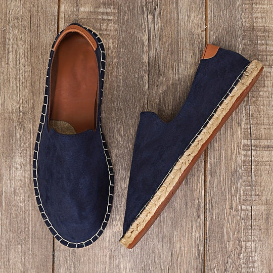 Męskie Mokasyny | Ręcznie Wykonane | Lniana Podeszwa & Kanwa | Casual Slip-On