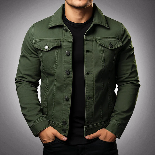 Mężczyzna | Kurtka Dżinsowa | Bawełna | Regular lub Slim Fit | Zapięcie na Guziki | Styl Casual