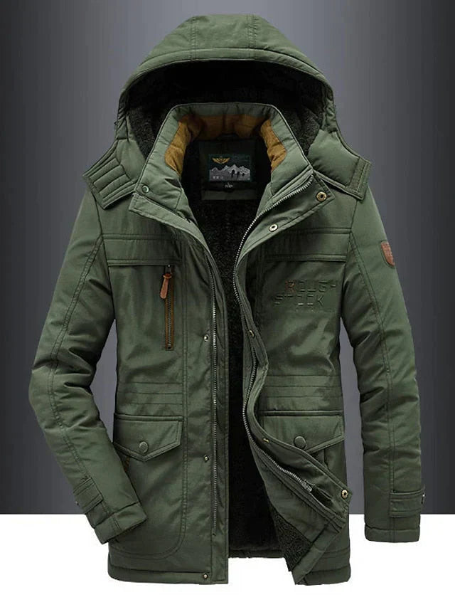 Mężczyzna | Kurtka Zimowa | Styl Militarny | Regular Fit | Kieszenie Funkcjonalne | Casual