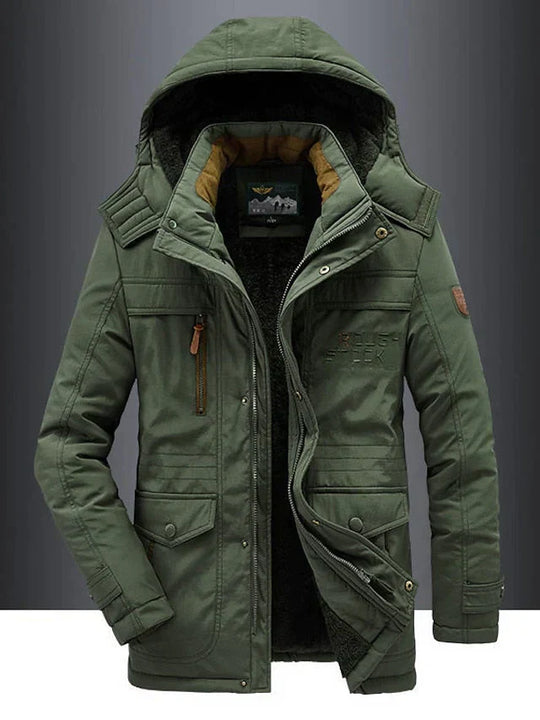 Mężczyzna | Kurtka Zimowa | Styl Militarny | Regular Fit | Kieszenie Funkcjonalne | Casual