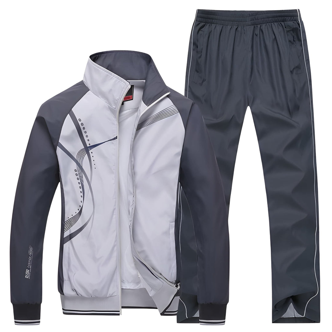 Mężczyzna | Dres Dwuczęściowy | Kurtka z Zamkiem | Spodnie | Styl Sportowy
