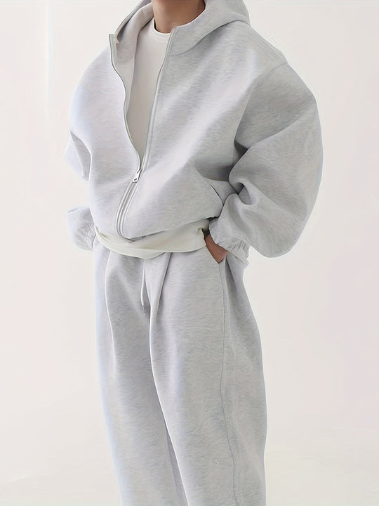 Męski Oversized Hoodie i Spodnie Dresowe | Wygodne i Casualowe | Jesień/Zima