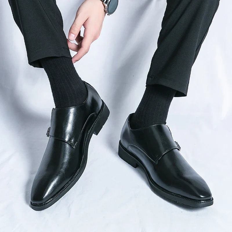 Męskie Skórzane Buty | Podwójne Monkstrap | Komfort | Elegancki Wygląd