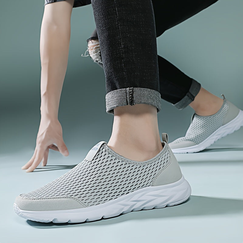 Męskie Sneakersy Slip-on | Oddychająca Siatka | Wygodne Buty do Chodzenia | Lekkie Buty Sportowe