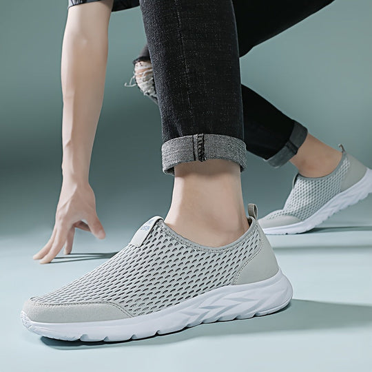 Męskie Sneakersy Slip-on | Oddychająca Siatka | Wygodne Buty do Chodzenia | Lekkie Buty Sportowe