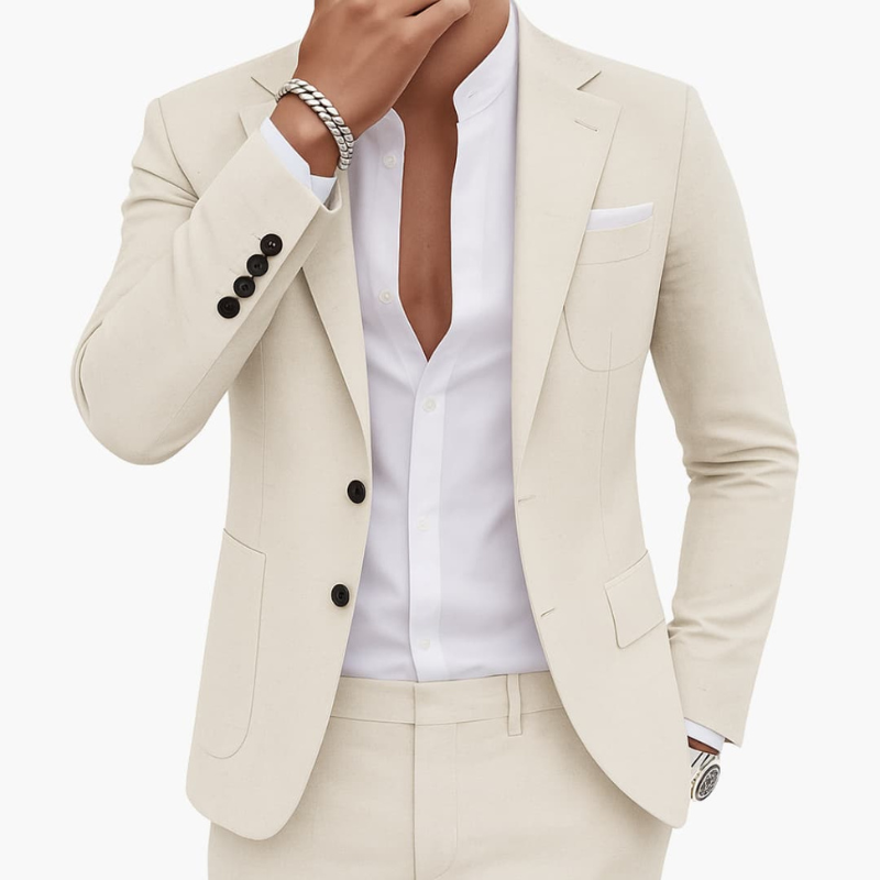 Mężczyzna | Garnitur Dwuczęściowy | Marynarka i Spodnie | Slim Fit | Styl Biznesowy