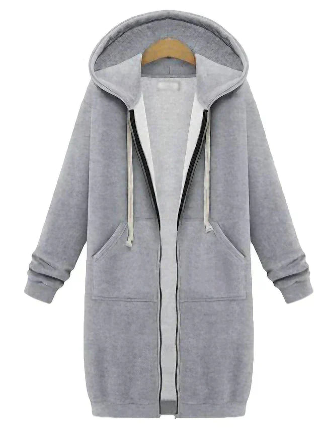 Kobieta | Długi Kardigan Oversize z Kapturem | Swobodny i Stylowy | Casual Chic na Co Dzień