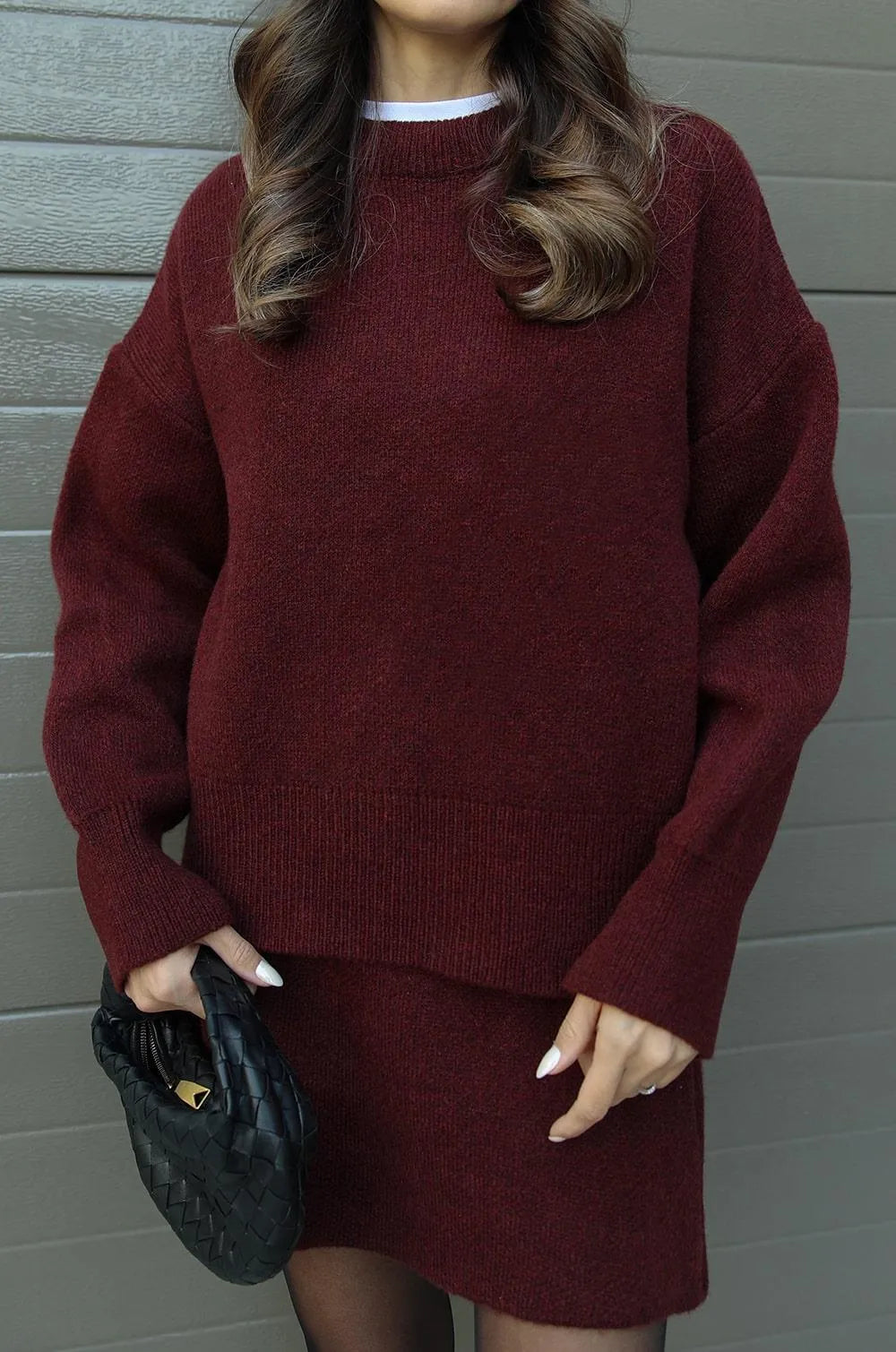 Knit Cozy | Dzianinowy Zestaw Damski ze Swetrem i Spódnicą | Ciepły, Elegancki Look