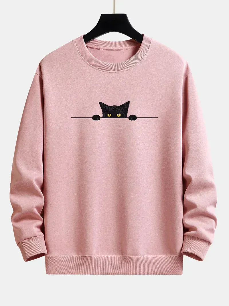 Sweter z nadrukiem kota dla mężczyzn | Idealny do codziennego użytku