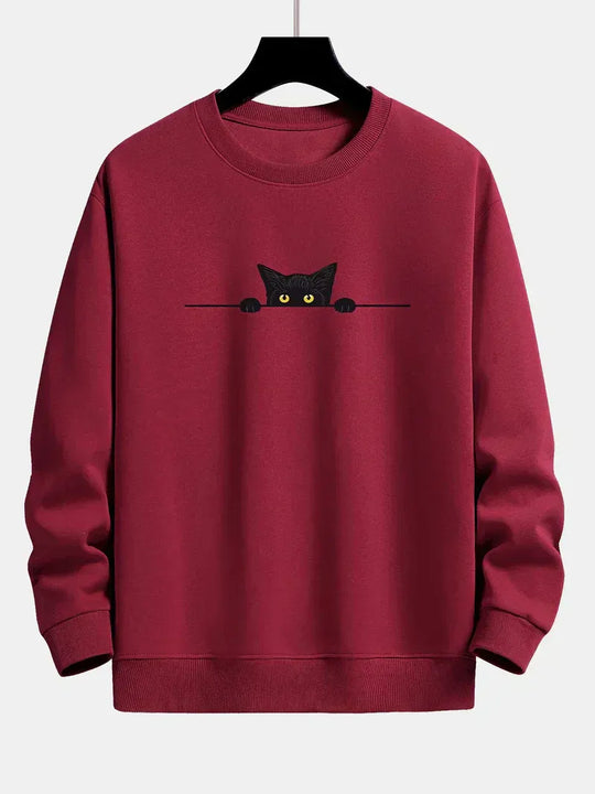Sweter z nadrukiem kota dla mężczyzn | Idealny do codziennego użytku
