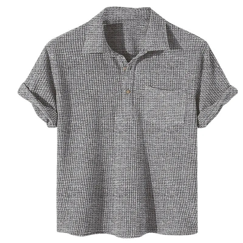 Męska Koszulka Polo w Kratę Duże Rozmiary | Krótki Rękaw i Zapięcie na Guziki | Regular Fit | Na Wiosnę i Lato