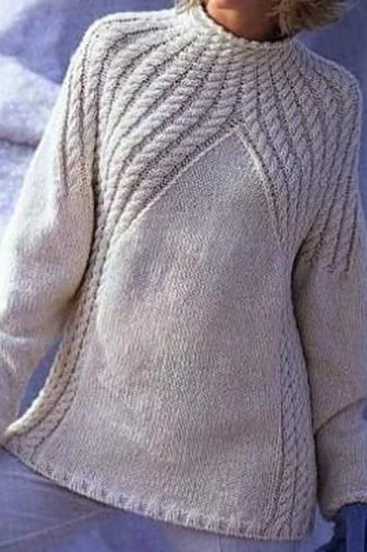 Sweter damski | wełna, wysoki kołnierz