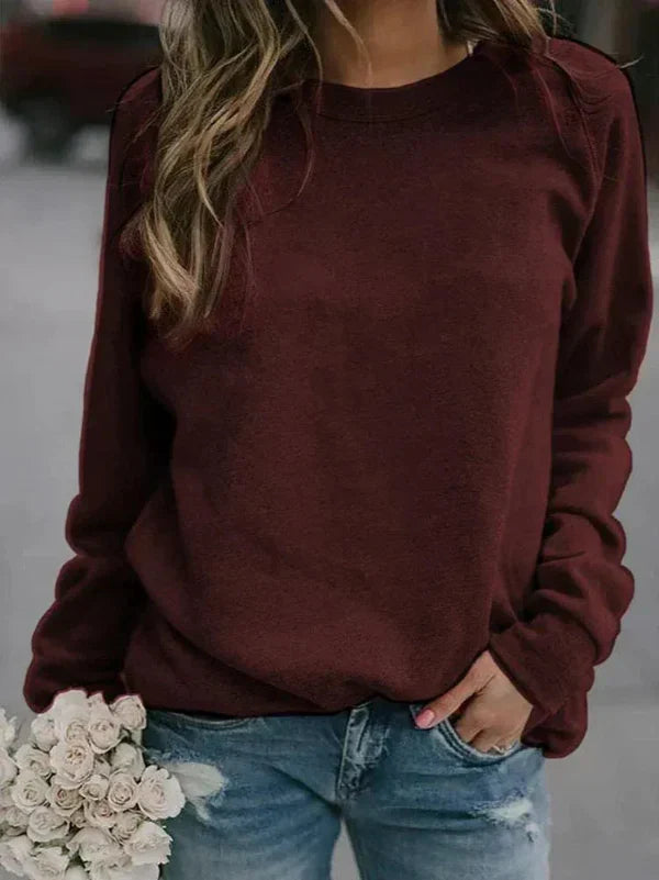 Damski Sweter – Luźny Krój – Miękka Mieszanka Wełny – Długie Rękawy – Styl Casual