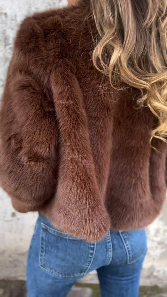 Damskie | Nimara Płaszcz Faux Fur | Elegancki i Ciepły | Zamek Pełnej Długości