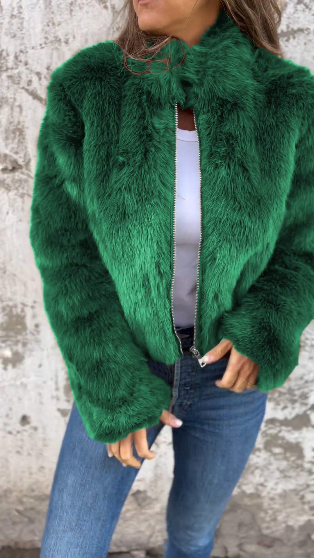 Damskie | Nimara Płaszcz Faux Fur | Elegancki i Ciepły | Zamek Pełnej Długości