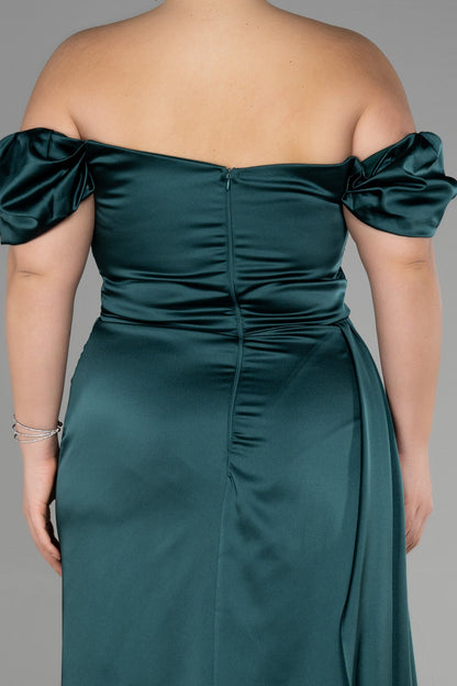Sukienka satynowa | off shoulder, marszczenia