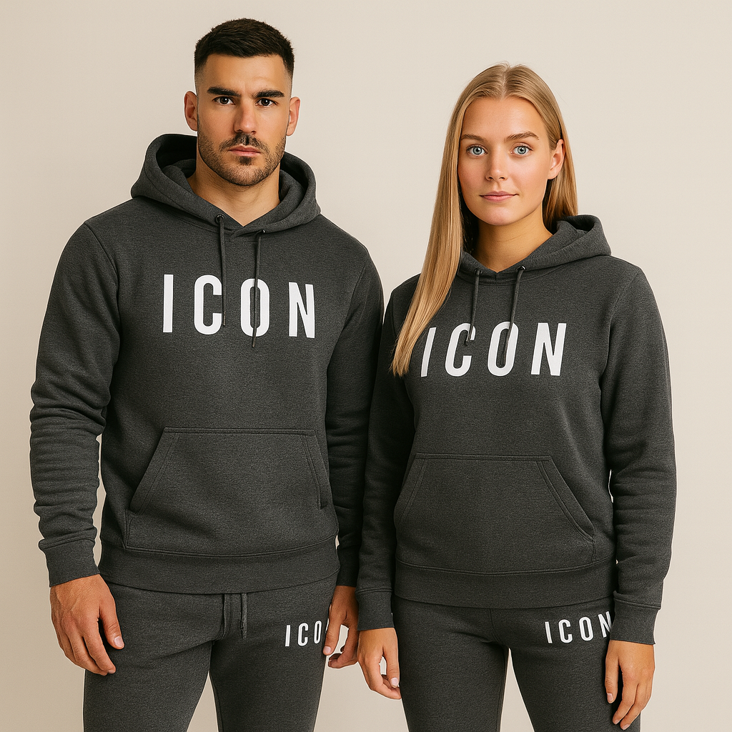 Damski | Zestaw Dresowy Noa | Bluza z Kapturem i Spodnie Dresowe | Logo ICON | Całoroczny