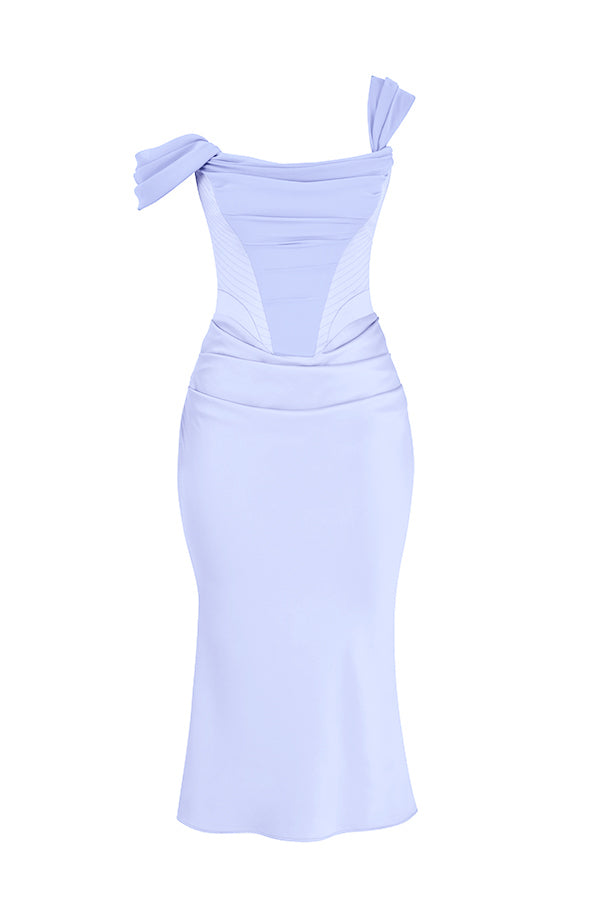 Esmée - Długa Sukienka z Eleganckim Satynowym Gorsetem