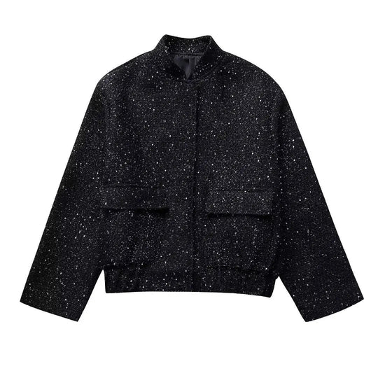 Sera Elegancka Kurtka Bomber | Ponadczasowy Styl z Nowoczesnym Akcentem | Welur Bawełnowy Poliester | Stylowa Kurtka Damska
