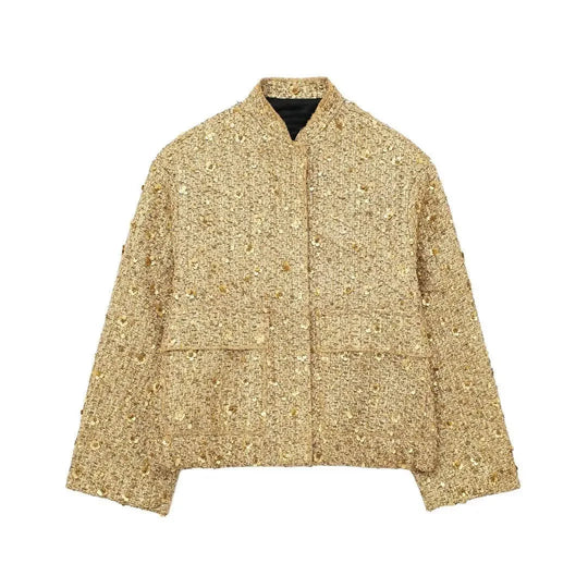 Sera Elegancka Kurtka Bomber | Ponadczasowy Styl z Nowoczesnym Akcentem | Welur Bawełnowy Poliester | Stylowa Kurtka Damska