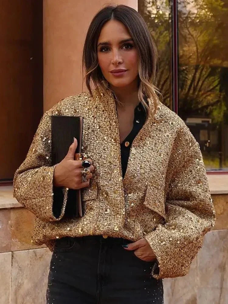 Sera Elegancka Kurtka Bomber | Ponadczasowy Styl z Nowoczesnym Akcentem | Welur Bawełnowy Poliester | Stylowa Kurtka Damska