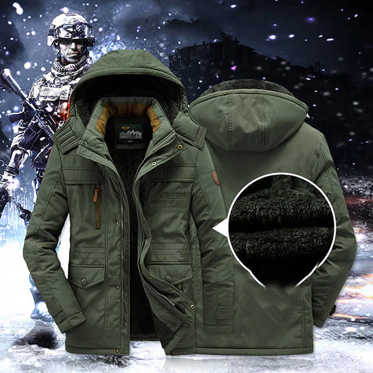 Parka Mi-Long z Kapturem i Zapięciem na Zamek dla Mężczyzn | Idealny na Zimę